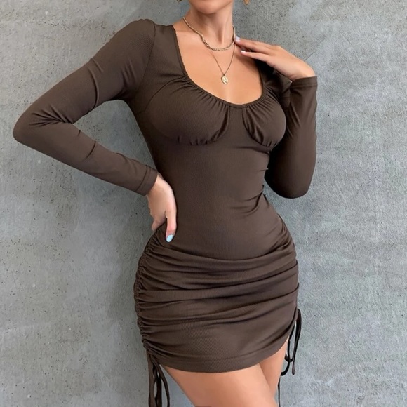 Princess Polly Dresses & Skirts - brown mini long sleeve dress
